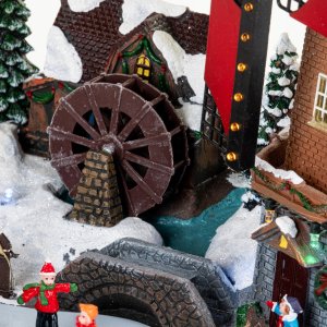 Dekoracja świąteczna Fééric Lights and Christmas Wioska bożonarodzeniowa z oświetleniem i ruchomym wiatrakiem 4