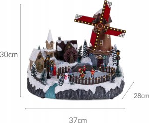 Dekoracja świąteczna Fééric Lights and Christmas Wioska bożonarodzeniowa z oświetleniem i ruchomym wiatrakiem 7