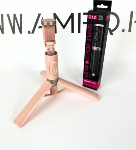 Selfie Stick + Statyw do telefonu 2w1 z pilotem różowy 73cm 2