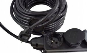 Przedłużacz 5M 3x2,5 z gumowym rozgałęźnikiem 4