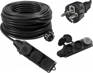 Przedłużacz 5M 3x2,5 z gumowym rozgałęźnikiem 5