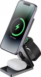 Ładowarka Vega Bezprzewodowa Ładowarka 3w1 QI MagSafe na Telefon Zegarek Słuchawki Proove / Titan Volt 3