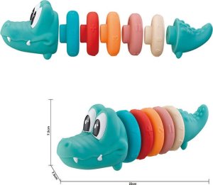 LeanToys Zestaw Edukacyjny Dla Malucha Miękka Piramidka Krokodyl 2