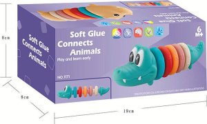 LeanToys Zestaw Edukacyjny Dla Malucha Miękka Piramidka Krokodyl 4