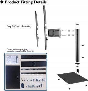 Nedis TVWM6570BK uchwyt do telewizorów 2,29 m (90") Czarny 3