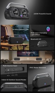 BUGANI Boost Max - Przenośny głośnik Bluetooth 4