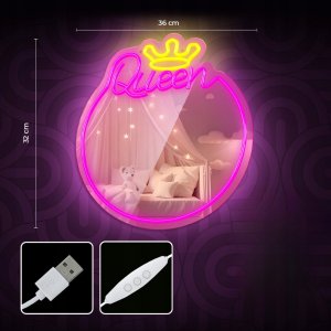Forever Neon MIRROR LED QUEEN warm white pink FMNE04 Light 3
