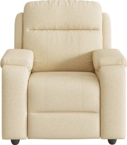 vidaXL Fotel rozkładany, kremowy, obity tkaniną 3