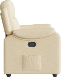 vidaXL Fotel rozkładany, kremowy, obity tkaniną 4