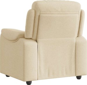 vidaXL Fotel rozkładany, kremowy, obity tkaniną 5