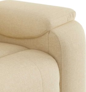 vidaXL Fotel rozkładany, kremowy, obity tkaniną 8
