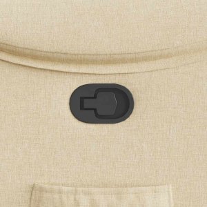 vidaXL Fotel rozkładany, kremowy, obity tkaniną 9