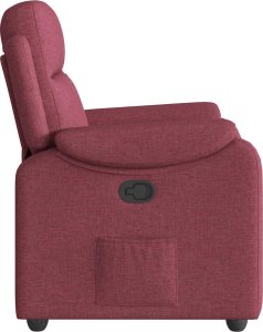 vidaXL Fotel rozkładany, winna czerwień, obity tkaniną 4