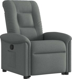 vidaXL Podnoszony fotel rozkładany, ciemnoszary, obity tkaniną 3