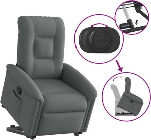 vidaXL Podnoszony fotel rozkładany, ciemnoszary, obity tkaniną 8