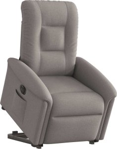 vidaXL Podnoszony fotel rozkładany, elektryczny, kolor taupe, tkanina 2
