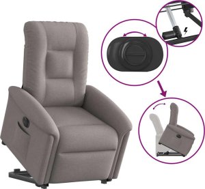 vidaXL Podnoszony fotel rozkładany, elektryczny, kolor taupe, tkanina 9