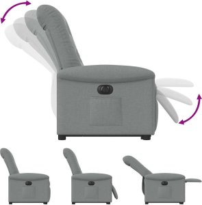 vidaXL Podnoszony fotel masujący, elektryczny, rozkładany, jasnoszary 8