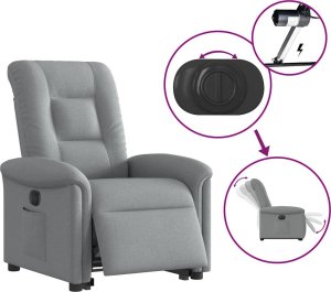 vidaXL Podnoszony fotel masujący, elektryczny, rozkładany, jasnoszary 10