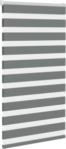 vidaXL Roleta zebra, ciemnoszara, szerokość tkaniny 85,9 cm, poliester 3