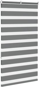 vidaXL Roleta zebra, ciemnoszara, szerokość tkaniny 85,9 cm, poliester 4