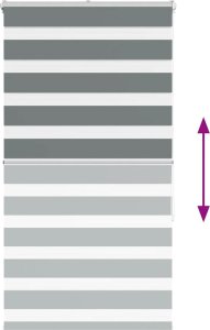 vidaXL Roleta zebra, ciemnoszara, szerokość tkaniny 85,9 cm, poliester 5