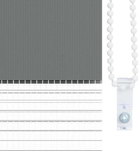 vidaXL Roleta zebra, ciemnoszara, szerokość tkaniny 85,9 cm, poliester 9