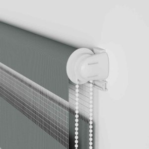 vidaXL Roleta zebra, ciemnoszara, szerokość tkaniny 85,9 cm, poliester 10