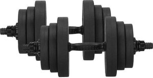 Hantle do ćwiczeń bitumiczne, 20 kg regulowany zestaw: gryf+ kettle UNIWERSALNY 15