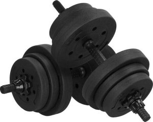 Hantle do ćwiczeń bitumiczne, 20 kg regulowany zestaw: gryf+ kettle UNIWERSALNY 17