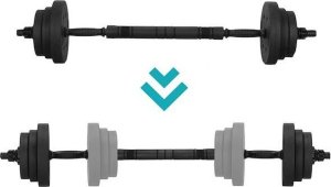 Hantle do ćwiczeń bitumiczne, 20 kg regulowany zestaw: gryf+ kettle UNIWERSALNY 4