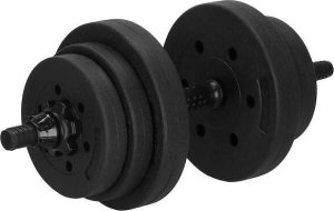 Hantle do ćwiczeń bitumiczne, 20 kg regulowany zestaw: gryf+ kettle UNIWERSALNY 5