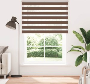 vidaXL Roleta zebra, brzozowa, szerokość tkaniny 150,9 cm, poliester 2