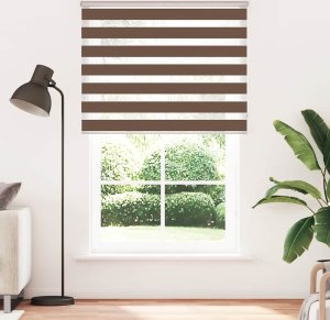 vidaXL Roleta zebra, brzozowa, szerokość tkaniny 140,9 cm, poliester 2