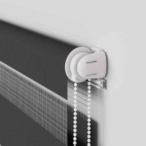 vidaXL Roleta zebra, czarna, szerokość tkaniny 90,9 cm, poliester 10