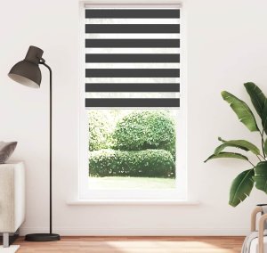 vidaXL Roleta zebra, czarna, szerokość tkaniny 100,9 cm, poliester 2