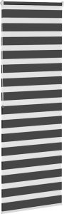 vidaXL Roleta zebra, czarna, szerokość tkaniny 65,9 cm, poliester 4