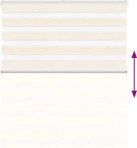 vidaXL Roleta zebra, brzozowa, szerokość tkaniny 140,9 cm, poliester 5