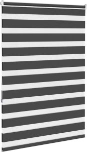 vidaXL Roleta zebra czarny szerokość tkaniny 60,9 cm poliester 4