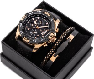 KOMPLET PREZENTOWY MĘSKI PAUL LORENS - Zegarek + Bransoletka (zg375f) 2