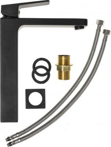 Zestaw bateria umywalkowa stojąca i korek klik-klak czarny - Yoka 6