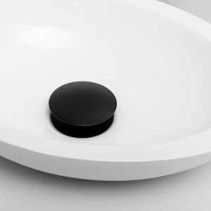 Zestaw bateria umywalkowa stojąca i korek klik-klak czarny - Yoka 8