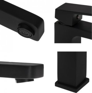 Zestaw bateria umywalkowa stojąca i korek klik-klak czarny - Yoka 4