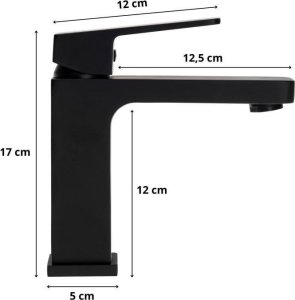 Zestaw bateria umywalkowa stojąca i korek klik-klak czarny - Yoka 5