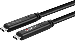 Kabel USB Lindy USB-C - USB-C 10 m Czarny (43398) 5