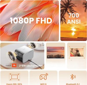 Projektor Yaber L2s Beamer Sound by JBL 700 ANSI 1080P Native rzutnik 2024 3
