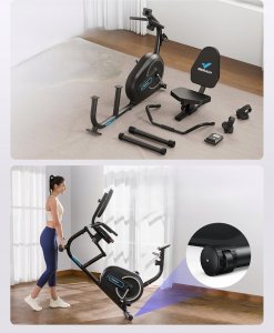 MERACH Rower treningowy ergometr do leżenia magnetyczny 8 poziomów oporu 2