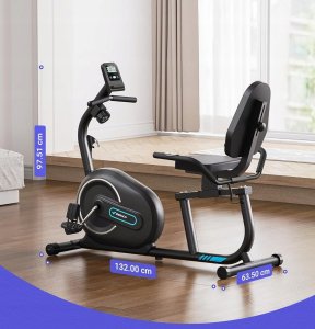 MERACH Rower treningowy ergometr do leżenia magnetyczny 8 poziomów oporu 3