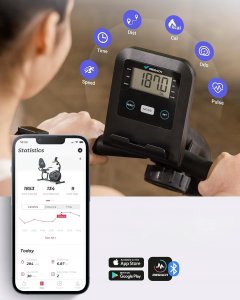 MERACH Rower treningowy ergometr do leżenia magnetyczny 8 poziomów oporu 4