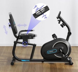 MERACH Rower treningowy ergometr do leżenia magnetyczny 8 poziomów oporu 6